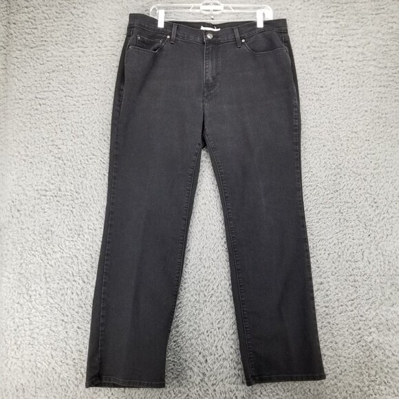 Levis Jeans Womens 33 Black 505 Straight Leg Stretch Denim - Picture 2 of 13
